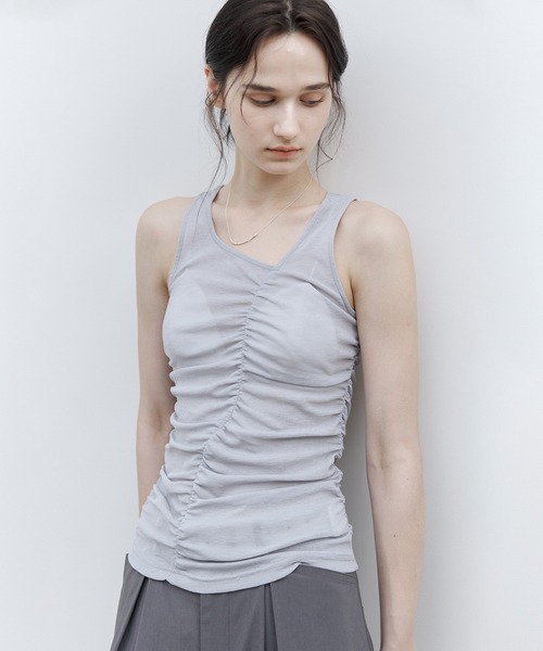 MAITO 半袖　ノースリーブ　トップス　2枚組 MUHET タンクトップ ノースリーブ layered like tank top with