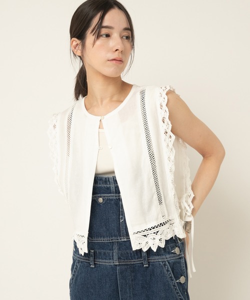 RNA-N(アールエヌエーエヌ)の「V0168 バテンレースベスト(ベスト・レディース・オフホワイト/ブラック・FREE)」の22枚目の写真