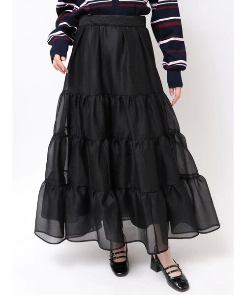 dazzlin（ダズリン）の「オーガンティアードスカート（スカート・レディース・ピンク/ベージュ/ブラック・SMALL/MEDIUM）」の10枚目の写真