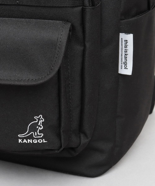 KANGOL(カンゴール)の「フロントマルチポケット 2層式 大容量 バックパック A4・PC収納対応 メッシュポケット付き(バックパック/リュック・メンズ・ブラック・FREE)」の7枚目の写真