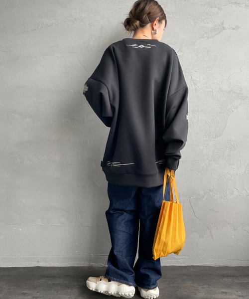 PENDLETON（ペンドルトン）の「[PENDLETON/ペンドルトン] 別注 ネイティブ柄 ダンボールニット クルーネックスウェット（スウェット・レディース・ブラック/グレイッシュベージュ/チャコール・S/M/L/XL）」の17枚目の写真