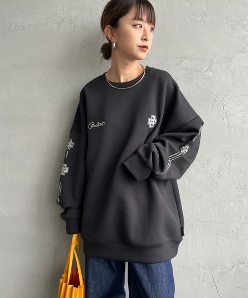 PENDLETON（ペンドルトン）の「[PENDLETON/ペンドルトン] 別注 ネイティブ柄 ダンボールニット クルーネックスウェット（スウェット・レディース・ブラック/グレイッシュベージュ/チャコール・S/M/L/XL）」の12枚目の写真