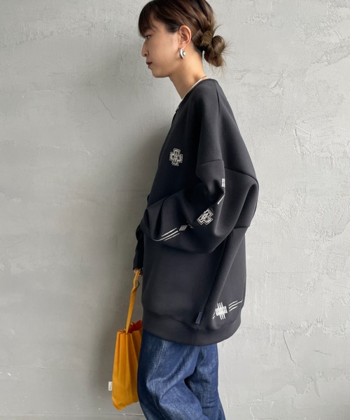 PENDLETON（ペンドルトン）の「[PENDLETON/ペンドルトン] 別注 ネイティブ柄 ダンボールニット クルーネックスウェット（スウェット・レディース・ブラック/グレイッシュベージュ/チャコール・S/M/L/XL）」の13枚目の写真