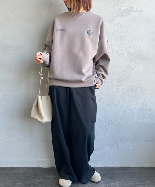 PENDLETON（ペンドルトン）の「[PENDLETON/ペンドルトン] 別注 ネイティブ柄 ダンボールニット クルーネックスウェット（スウェット・レディース・ブラック/グレイッシュベージュ/チャコール・S/M/L/XL）」の9枚目の写真