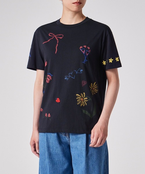 ☆希少デザイン☆ポールスミス パリコレ サイケデリックサン 半袖Tシャツ ウィメンズ 'Daisy Chain Doodle' 半袖Tシャツ / 255400 232V(T