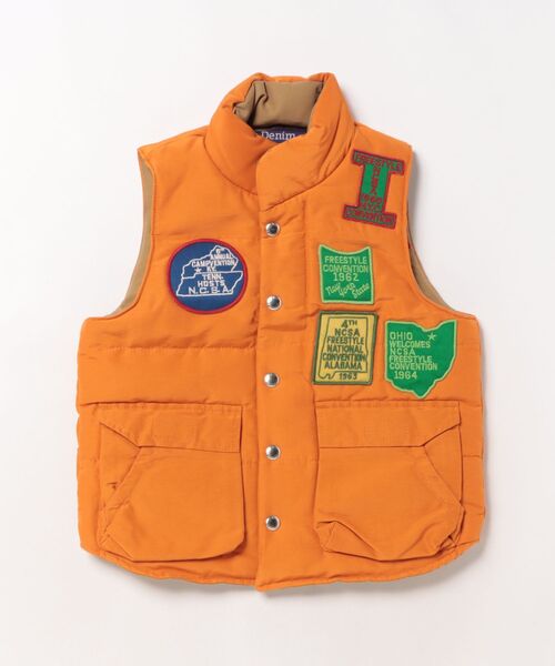 DENIM DUNGAREE（デニムダンガリー）の「Grosgrain Insulation Vest（その他アウター・キッズ・オレンジ・125/115）」の3枚目の写真