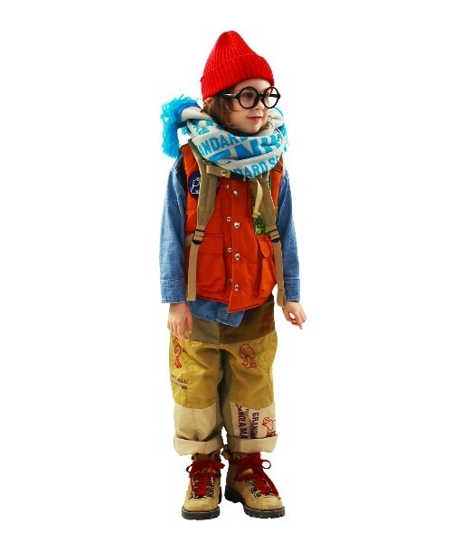 DENIM DUNGAREE（デニムダンガリー）の「Grosgrain Insulation Vest（その他アウター・キッズ・オレンジ・125/115）」の5枚目の写真