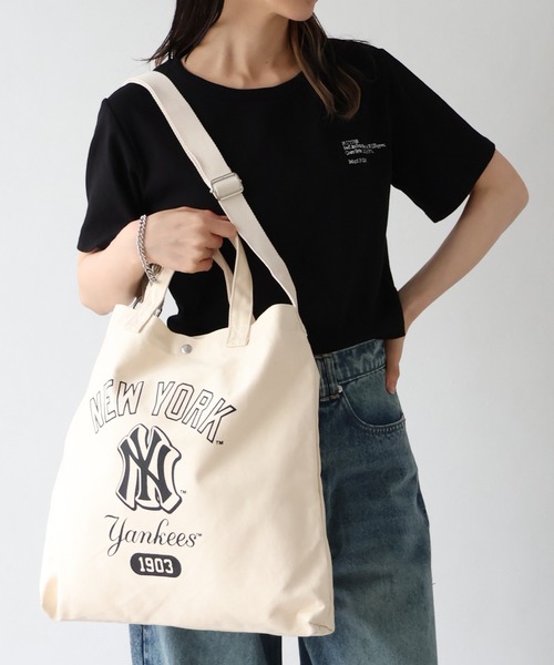 MLB（メジャーリーグベースボール）の「【MLB/メジャーリーグベースボール】2WAYコットンキャンバスショルダーバッグ（ショルダーバッグ・メンズ・アイボリー系1/アイボリー系2/アイボリー系3・FREE）」の22枚目の写真