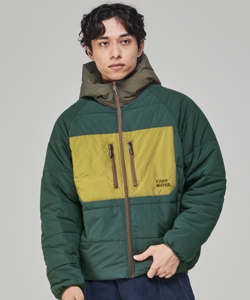 KRIFF MAYER（クリフメイヤー）の「中綿レトロフードジャケット（その他アウター・メンズ・ネイビー/グリーン/ブラック・X-LARGE/LARGE/MEDIUM）」の2枚目の写真