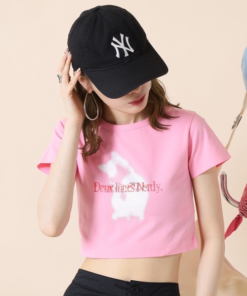 NERDY（ノルディ）の「クロップド Tシャツ（Tシャツ/カットソー・レディース・ホワイト/ブラック/ピンク・S/M/SS）」の11枚目の写真