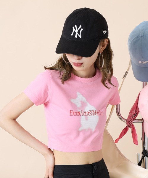 NERDY（ノルディ）の「クロップド Tシャツ（Tシャツ/カットソー・レディース・ホワイト/ブラック/ピンク・S/M/SS）」の12枚目の写真