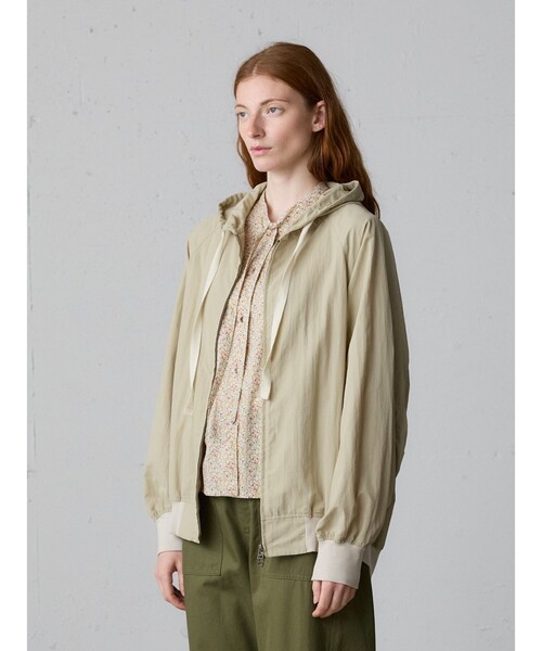 MidiUmi（ミディウミ）の「MidiUmi フード付きブルゾン（ダウンジャケット/コート・レディース・チャコールグレー/ベージュ・FREE）」の6枚目の写真