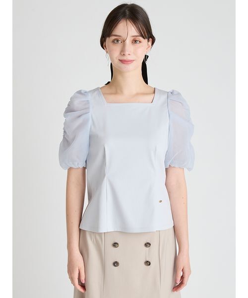 CELFORD（セルフォード）の「シアースリーブカットソー（Tシャツ/カットソー・レディース・サックスブルー/ホワイト/ブラック・38/36）」の5枚目の写真