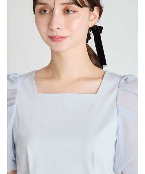 CELFORD（セルフォード）の「シアースリーブカットソー（Tシャツ/カットソー・レディース・サックスブルー/ホワイト/ブラック・38/36）」の8枚目の写真