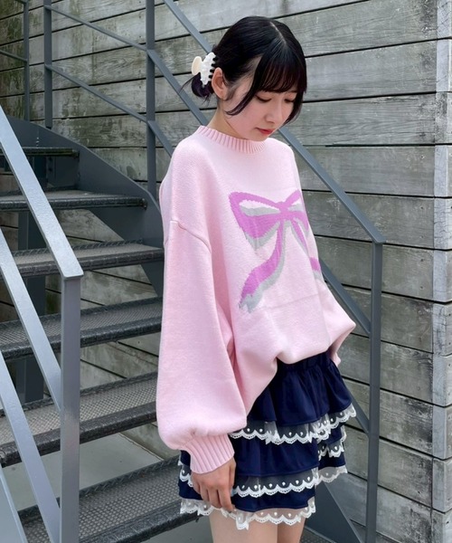 Candy Stripper（キャンディストリッパー）の「BIG RIBBON ニット（ニット/セーター・レディース・アイボリー/レッド・FREE）」の14枚目の写真