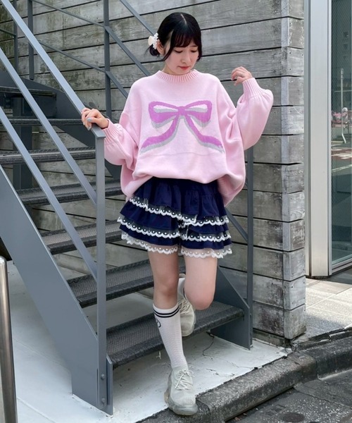 Candy Stripper（キャンディストリッパー）の「BIG RIBBON ニット（ニット/セーター・レディース・アイボリー/レッド・FREE）」の16枚目の写真