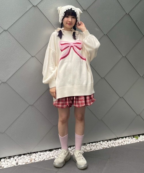 Candy Stripper（キャンディストリッパー）の「BIG RIBBON ニット（ニット/セーター・レディース・アイボリー/レッド・FREE）」の6枚目の写真