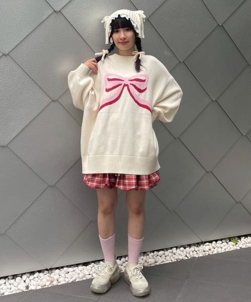Candy Stripper（キャンディストリッパー）の「BIG RIBBON ニット（ニット/セーター・レディース・アイボリー/レッド・FREE）」の7枚目の写真