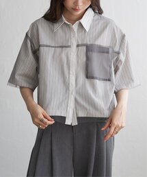 VENCEEXCHANGE | ストライプチュールカブセSSシャツ(シャツ/ブラウス)