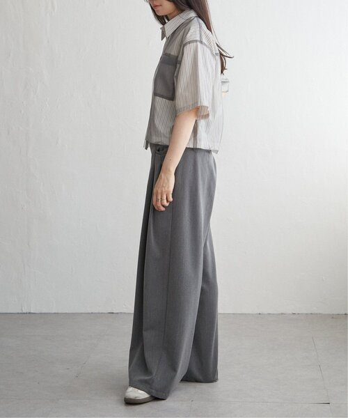 VENCEEXCHANGE（ヴァンスエクスチェンジ）の「ストライプチュールカブセSSシャツ（シャツ/ブラウス・レディース・オフホワイト/ブルー/ベージュ・FREE）」の15枚目の写真