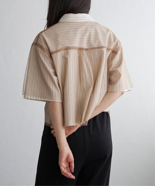 VENCEEXCHANGE（ヴァンスエクスチェンジ）の「ストライプチュールカブセSSシャツ（シャツ/ブラウス・レディース・オフホワイト/ブルー/ベージュ・FREE）」の18枚目の写真