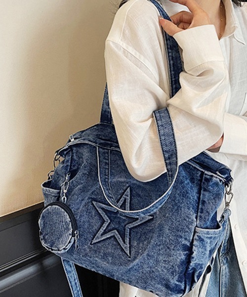 ８月31日迄限定価格　未使用　familiar✖️stina. コラボデニムバッグ 8月31日迄限定価格 未使用 familiar✖️stina. コラボデニムバッグ 8