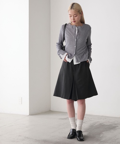 めるくページ forksy.】ニュアンステクスチャーキュロットハーフパンツ