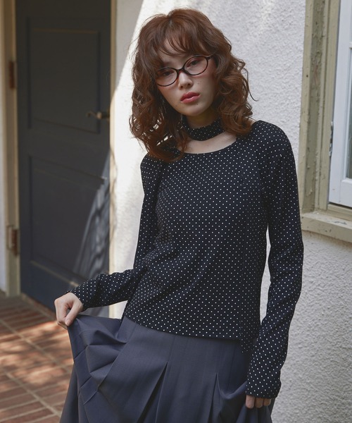 Unblend（アンブレンド）の「【Unblend】スリムマフラーセット ボーダー/ドット ロングスリーブTシャツ（Tシャツ/カットソー・レディース・チャコール/ブラック系/ブラック/グレー系/ライトブルー・FREE）」の17枚目の写真