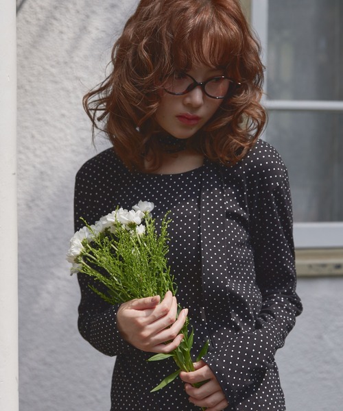 Unblend（アンブレンド）の「【Unblend】スリムマフラーセット ボーダー/ドット ロングスリーブTシャツ（Tシャツ/カットソー・レディース・チャコール/ブラック系/ブラック/グレー系/ライトブルー・FREE）」の15枚目の写真