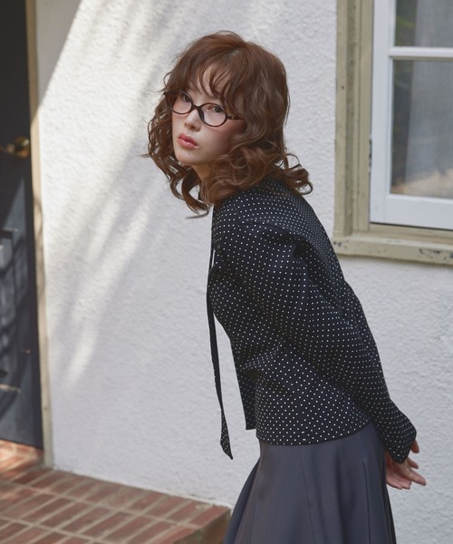 Unblend（アンブレンド）の「【Unblend】スリムマフラーセット ボーダー/ドット ロングスリーブTシャツ（Tシャツ/カットソー・レディース・チャコール/ブラック系/ブラック/グレー系・FREE）」の21枚目の写真