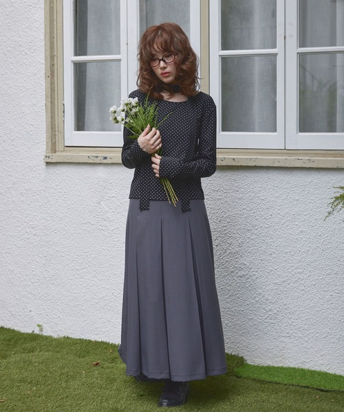 Unblend（アンブレンド）の「【Unblend】スリムマフラーセット ボーダー/ドット ロングスリーブTシャツ（Tシャツ/カットソー・レディース・チャコール/ブラック系/ブラック/グレー系・FREE）」の20枚目の写真