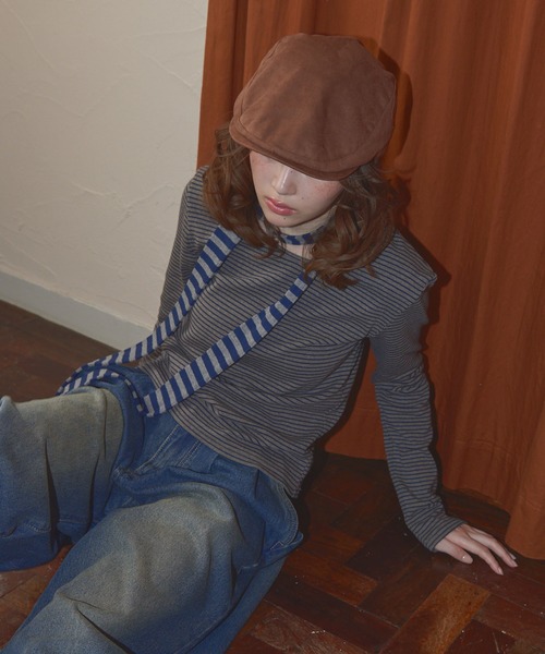 Unblend（アンブレンド）の「【Unblend】スリムマフラーセット ボーダー/ドット ロングスリーブTシャツ（Tシャツ/カットソー・レディース・チャコール/ブラック系/ブラック/グレー系・FREE）」の12枚目の写真