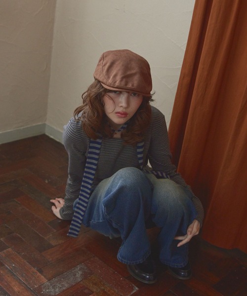 Unblend（アンブレンド）の「【Unblend】スリムマフラーセット ボーダー/ドット ロングスリーブTシャツ（Tシャツ/カットソー・レディース・チャコール/ブラック系/ブラック/グレー系・FREE）」の10枚目の写真