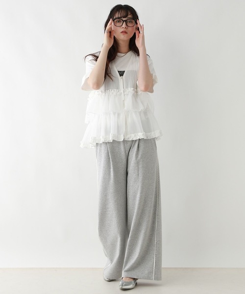 RAGEBLUE（レイジブルー）の「サイドミニレース/イージースウェットパンツ（スウェットパンツ・レディース・ブラック/グレー・FREE）」の7枚目の写真