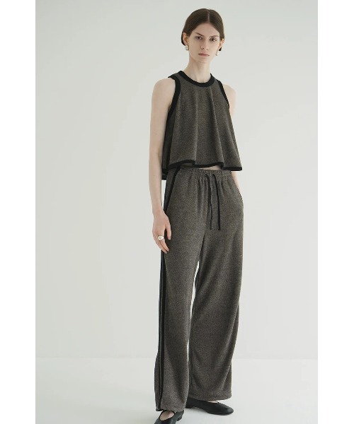 clane クラネ　PILE FLARE TANK TOPS ブラウン PILE FLARE TANK TOPS -BROWN- – OBLIGE