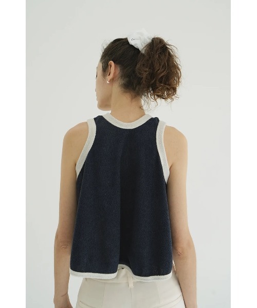 CLANE PILE FLARE TANK TOPS navy サイズ2 新品 新品 clane PILE FLARE TANK TOPS ネイビー サイズ2 - メルカリ