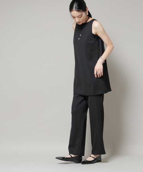 NANO universe（ナノユニバース）の「ダブルクロスノースリーブブラウス×パンツセットアップ（つなぎ/オールインワン・レディース・ブルー/ブラック・S/M）」の6枚目の写真