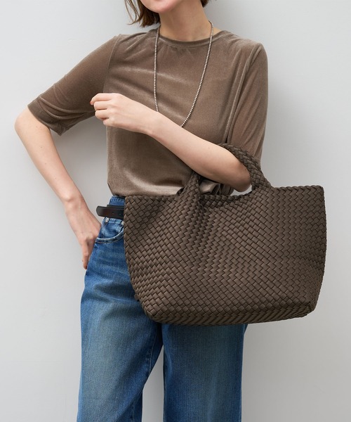 MICA&DEAL（マイカ＆ディール）の「【NAGHEDI】トートバッグ-St Barths Medium（トートバッグ・レディース・ピンク/ダークブラウン・M）」の2枚目の写真