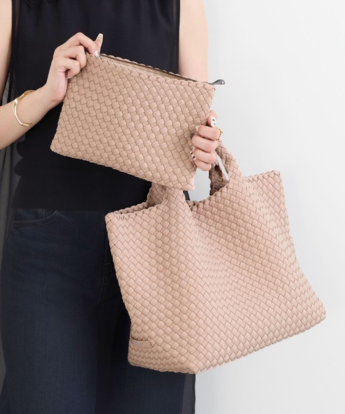 MICA&DEAL（マイカ＆ディール）の「【NAGHEDI】トートバッグ-St Barths Medium（トートバッグ・レディース・ピンク/ダークブラウン・M）」の6枚目の写真