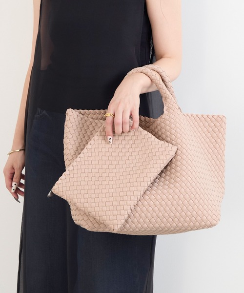 MICA&DEAL（マイカ＆ディール）の「【NAGHEDI】トートバッグ-St Barths Medium（トートバッグ・レディース・ピンク/ダークブラウン・M）」の7枚目の写真