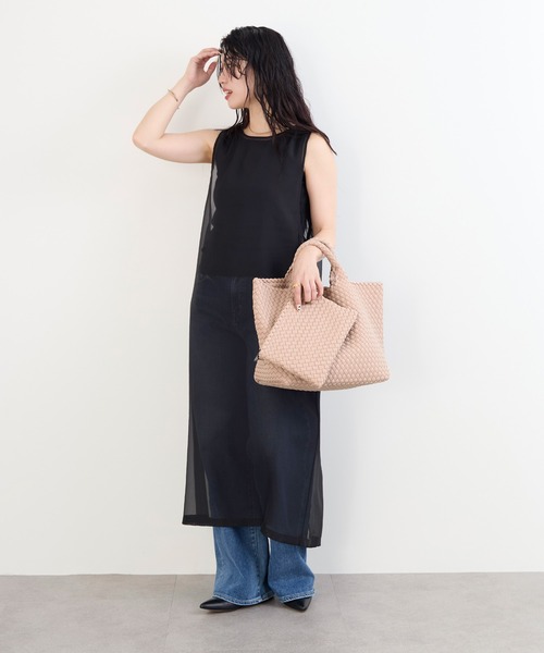 MICA&DEAL（マイカ＆ディール）の「【NAGHEDI】トートバッグ-St Barths Medium（トートバッグ・レディース・ピンク/ダークブラウン・M）」の8枚目の写真