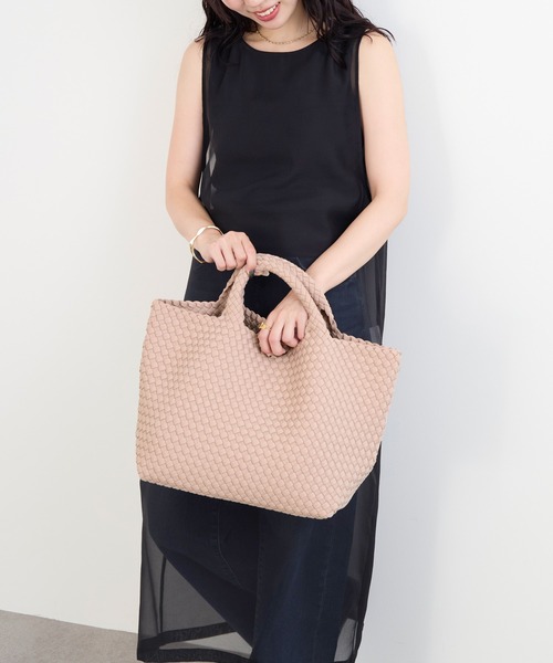 MICA&DEAL（マイカ＆ディール）の「【NAGHEDI】トートバッグ-St Barths Medium（トートバッグ・レディース・ピンク/ダークブラウン・M）」の9枚目の写真