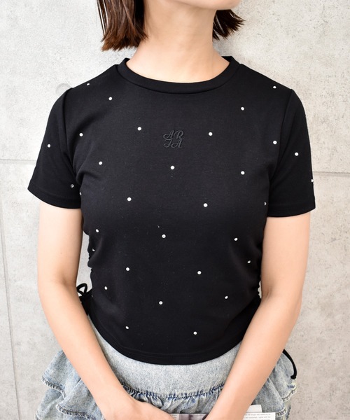 FUN(ファン)の「キラキラドロストT(Tシャツ/カットソー・レディース・ブラック/グレー/ホワイト・FREE)」の6枚目の写真