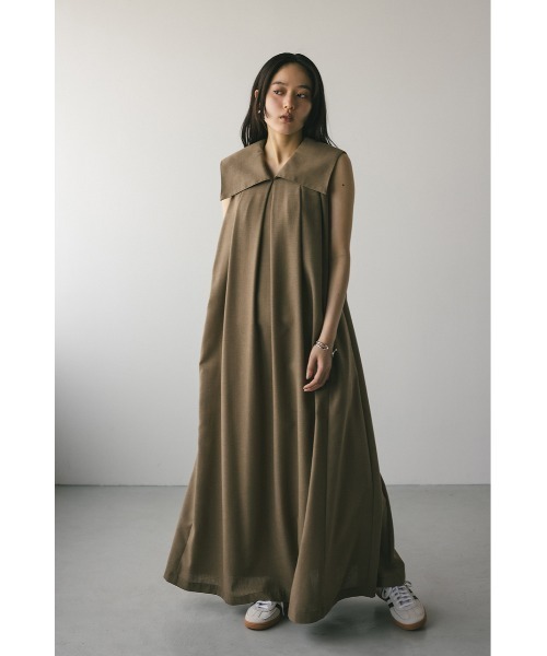 STYLEMIXER(スタイルミキサー)の「ビッグカラーフレアワンピース(ワンピース・レディース・ブラック/ライトブラウン/アイボリー・SMALL/MEDIUM)」の6枚目の写真