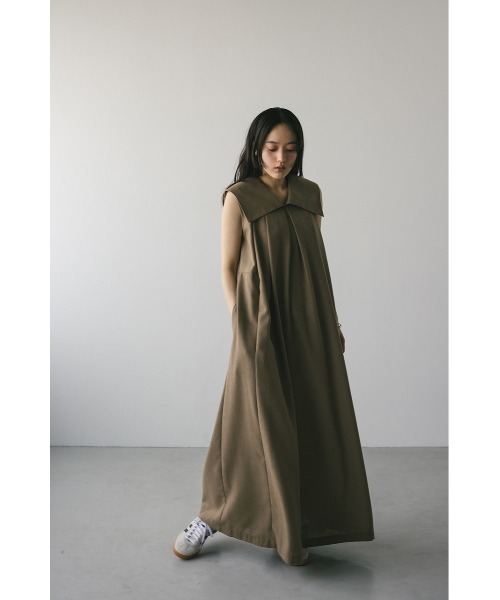 STYLEMIXER(スタイルミキサー)の「ビッグカラーフレアワンピース(ワンピース・レディース・ブラック/ライトブラウン/アイボリー・SMALL/MEDIUM)」の7枚目の写真