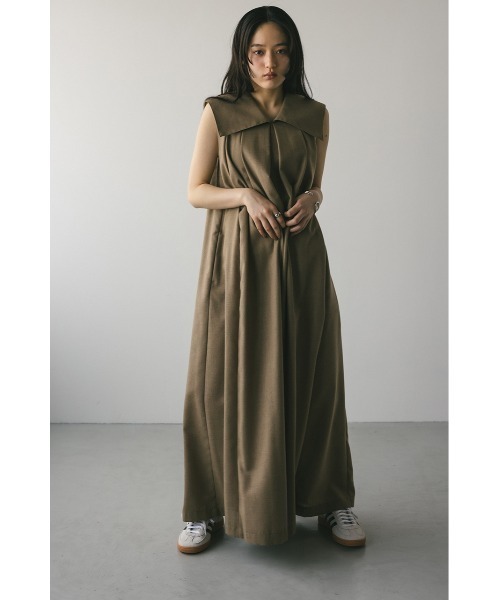 STYLEMIXER(スタイルミキサー)の「ビッグカラーフレアワンピース(ワンピース・レディース・ブラック/ライトブラウン/アイボリー・SMALL/MEDIUM)」の8枚目の写真