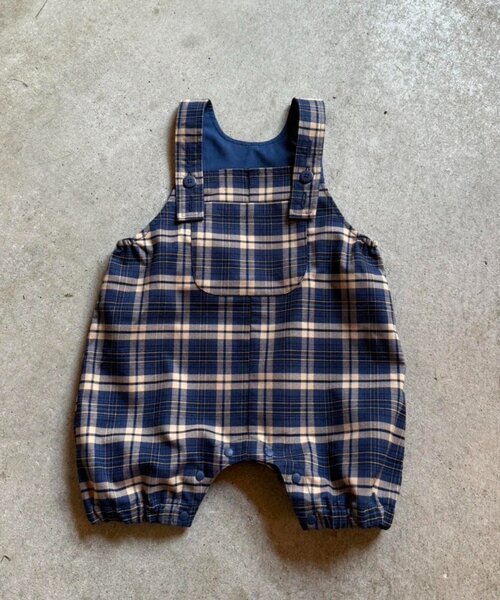 CIAOPANIC TYPY（チャオパニックティピー）の「【KIDS/BABY】チェック柄サロペットロンパース（ロンパース・キッズ・グレー/ブルー/レッド/カーキ・80）」の6枚目の写真