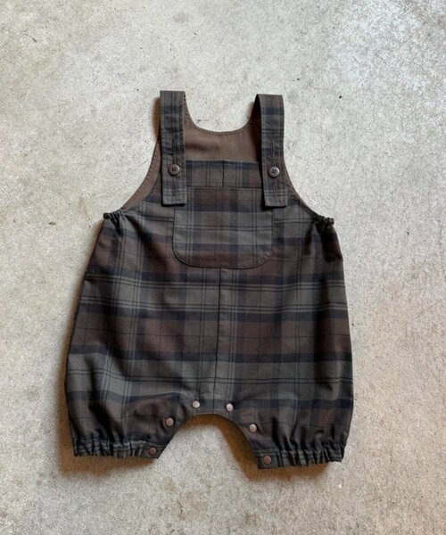 CIAOPANIC TYPY（チャオパニックティピー）の「【KIDS/BABY】チェック柄サロペットロンパース（ロンパース・キッズ・グレー/ブルー/レッド/カーキ・80）」の8枚目の写真