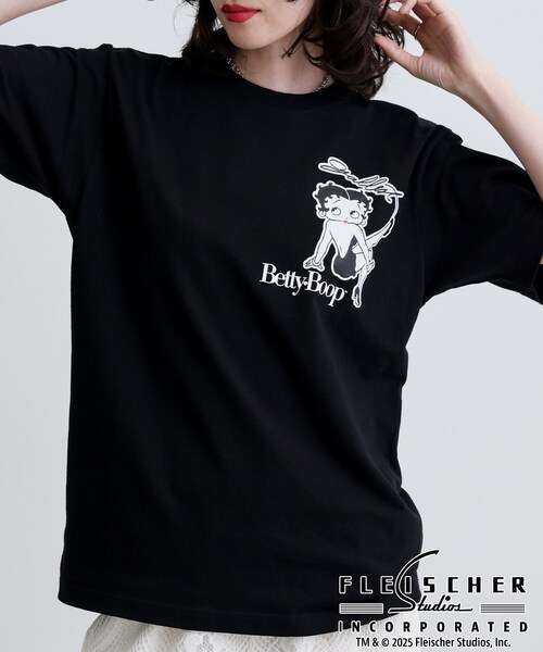 GALLEST(ギャレスト)の「【Betty Boop(TM)】サイドプリントTシャツ(Tシャツ/カットソー・レディース・ホワイト/ブラック・38)」の12枚目の写真