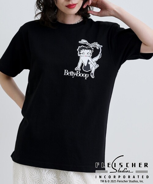 GALLEST(ギャレスト)の「【Betty Boop(TM)】サイドプリントTシャツ(Tシャツ/カットソー・レディース・ホワイト/ブラック・38)」の4枚目の写真
